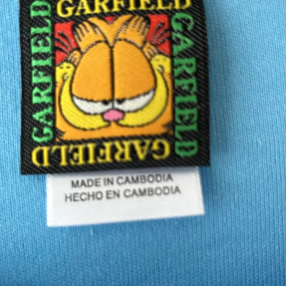 Garfield Paws Long Sleeve Pajama Top M Embroidered Fleece Vintage NEW WITH TAGS - Picture 4 of 11